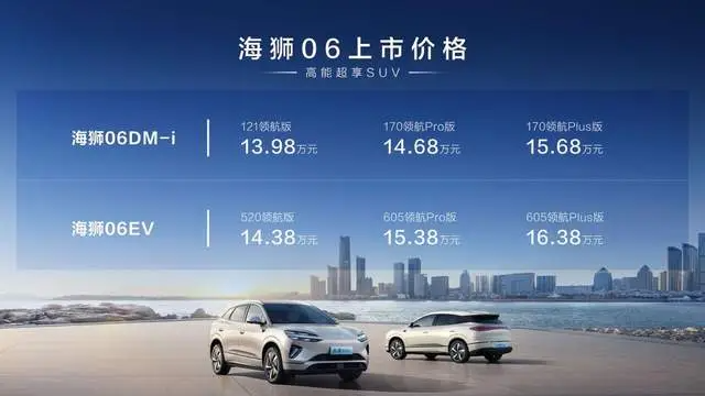 比亚迪海狮06北京区域上市 售价13.98万-16.38万