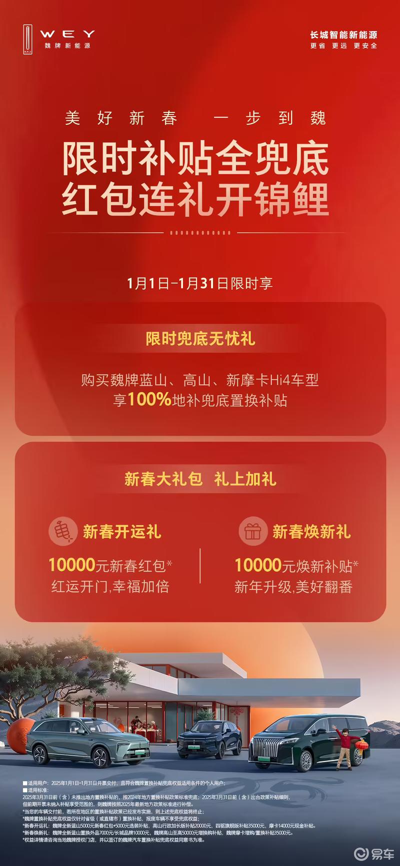 长城汽车旗下多个品牌发布置换补贴兜底政策